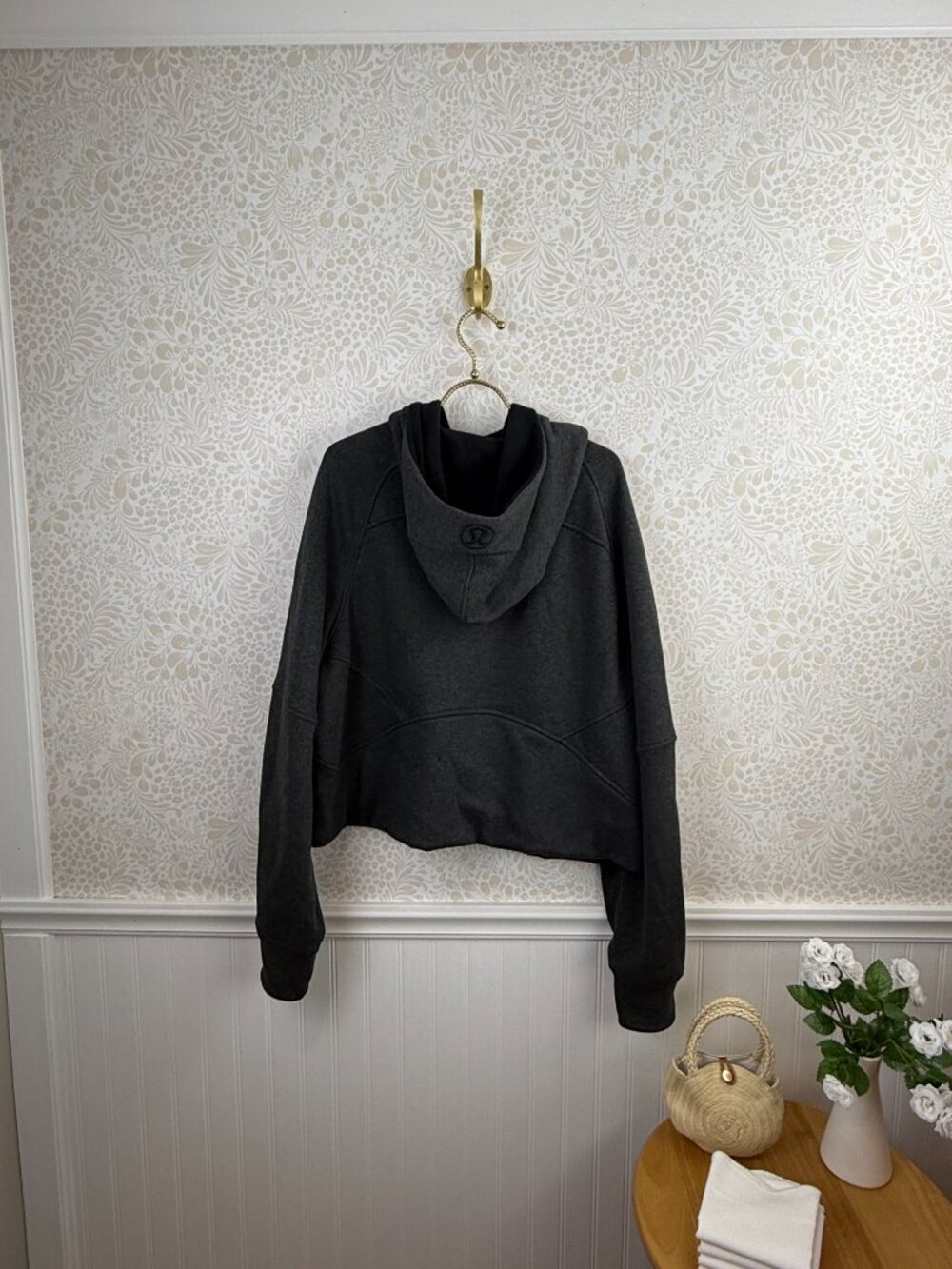 Lululemon Scuba Heathered Black Plush Oversized Half-Zip Hoodie - Size - XL/XXL - Picture 10 of 10